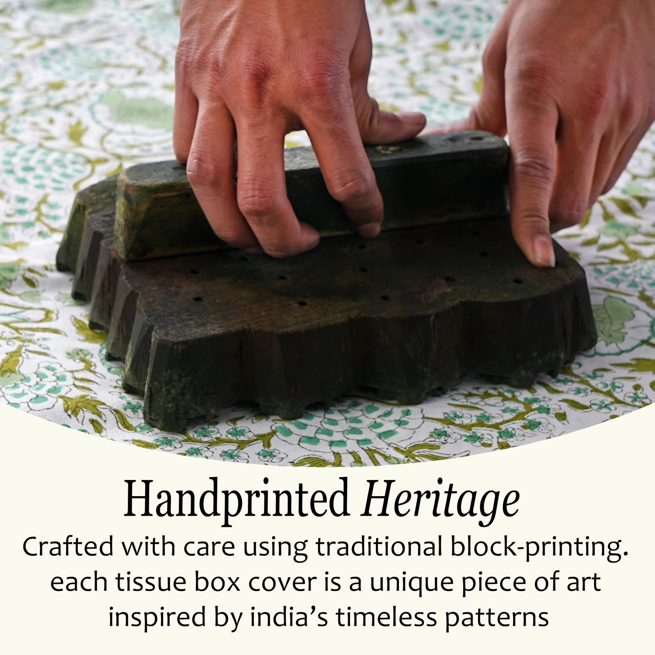 Cotton Ruffle Tissue Box Cover - Agate Green