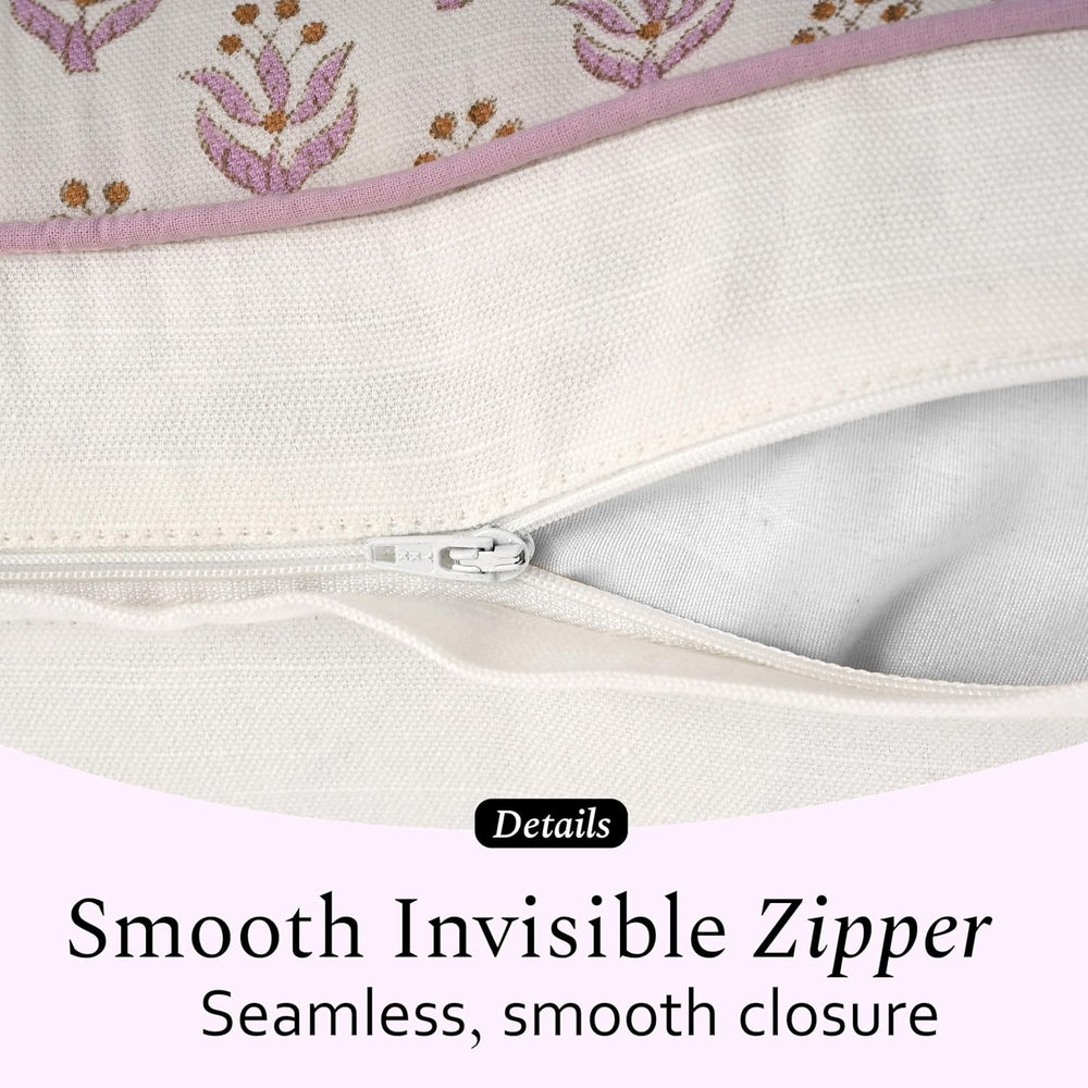 Pipping Pillow Cover - Cottage Mauve Bloom