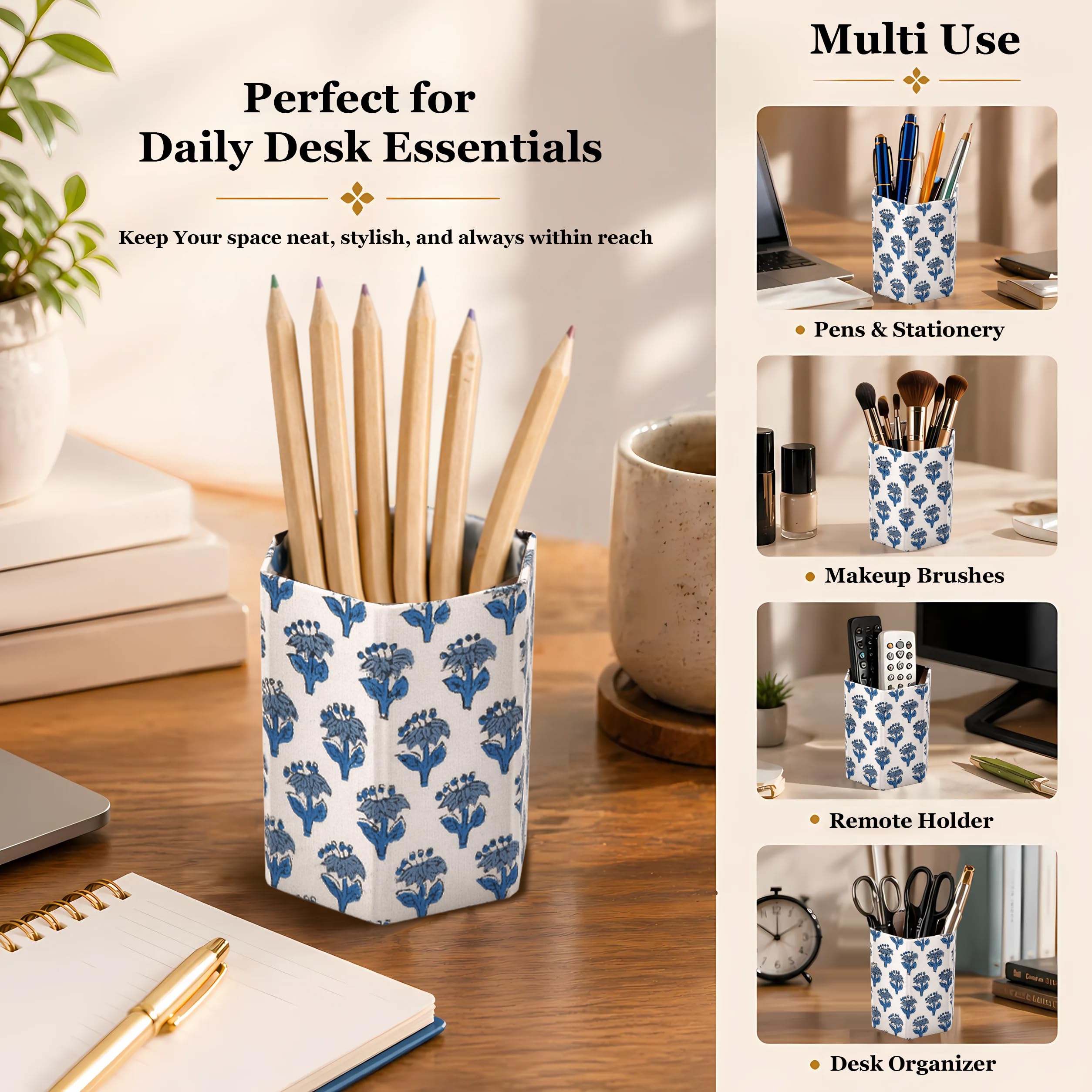 Cotton Pen Holder Set of 2 - Apatite Blue