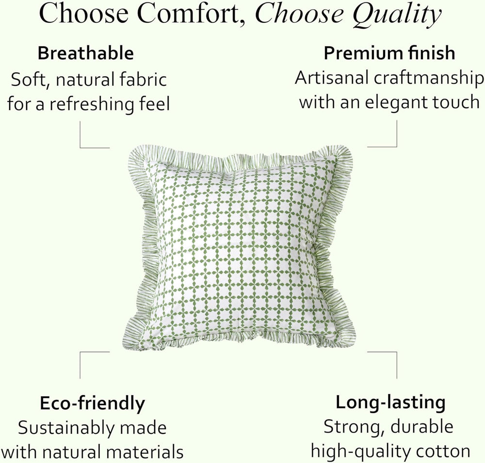 Ruffle Pillow Cover - Blue Meadow