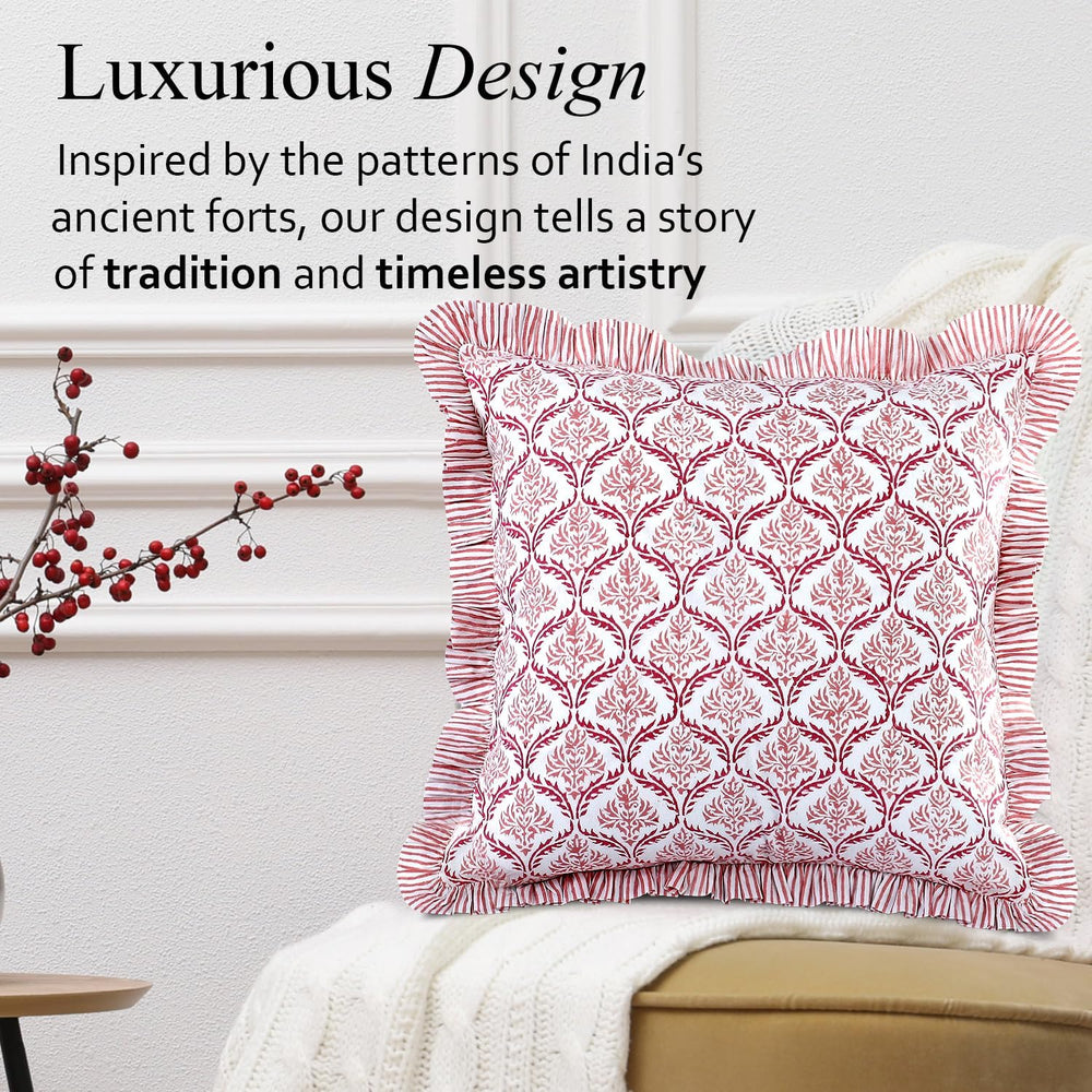 Ruffle Pillow Cover - Blush Rose