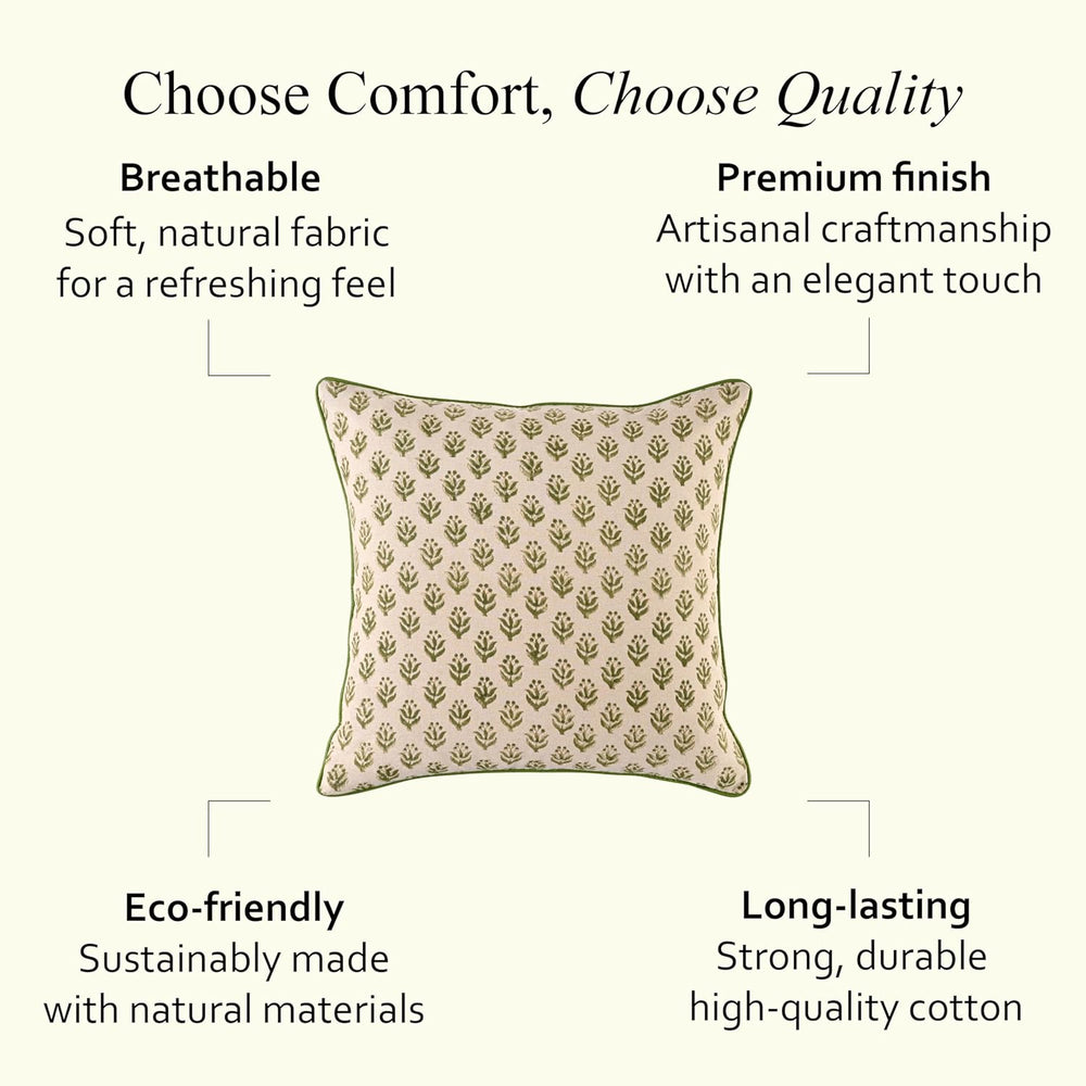 Pipping Pillow Cover - Earty Boho Vine