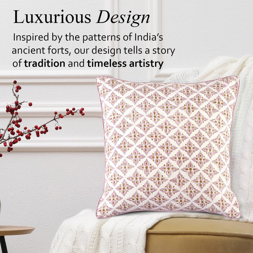 Pipping Pillow Cover - Vintage Damask Rose