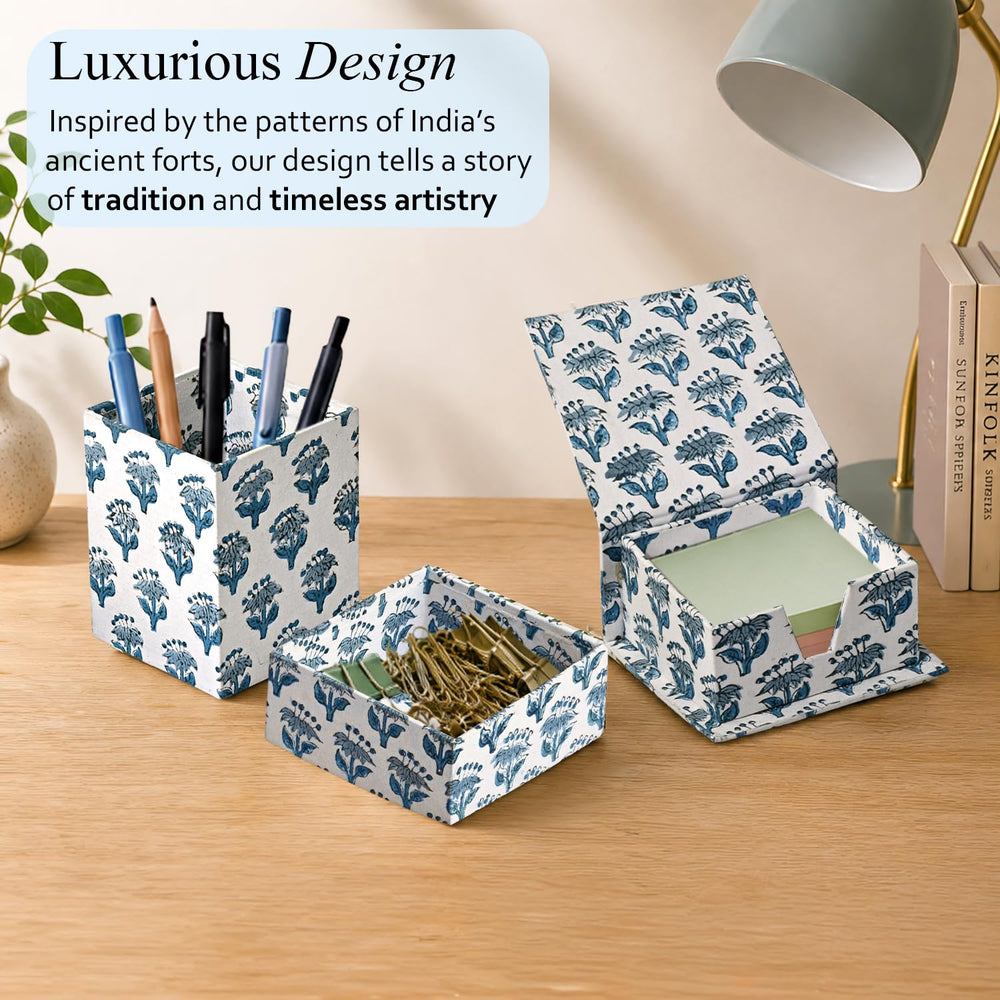 Desk Organizer Set of 3 - Apatite Blue
