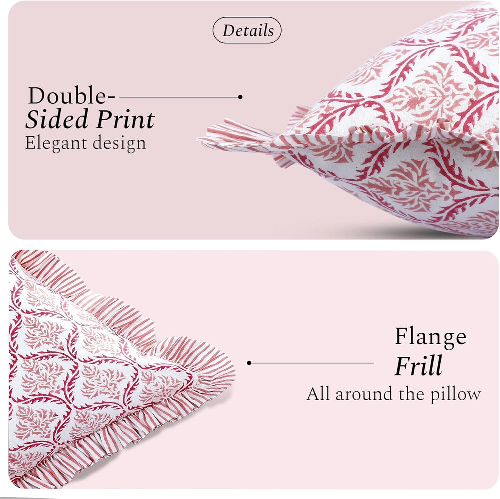 Ruffle Pillow Cover - Blush Rose