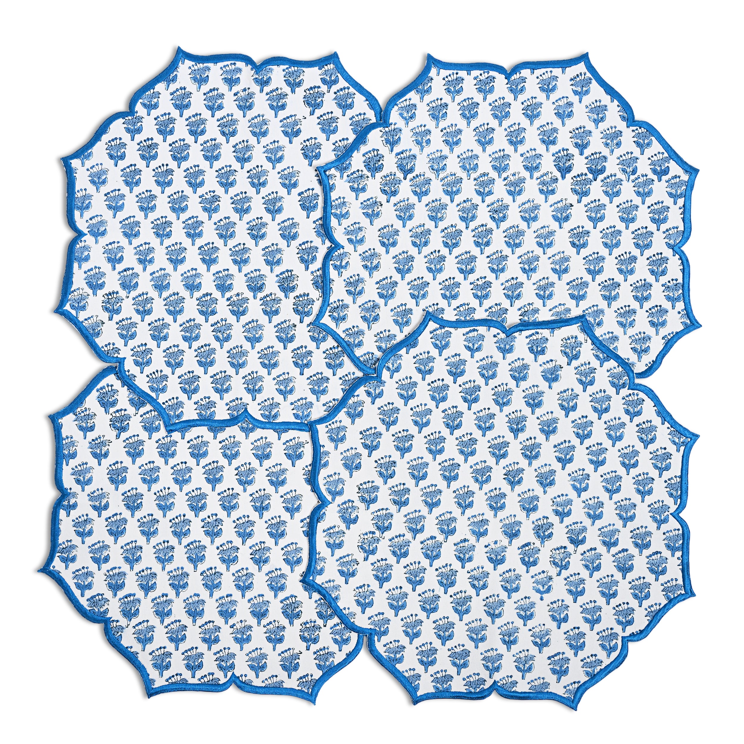 Cool-toned table setting featuring apatite blue placemat