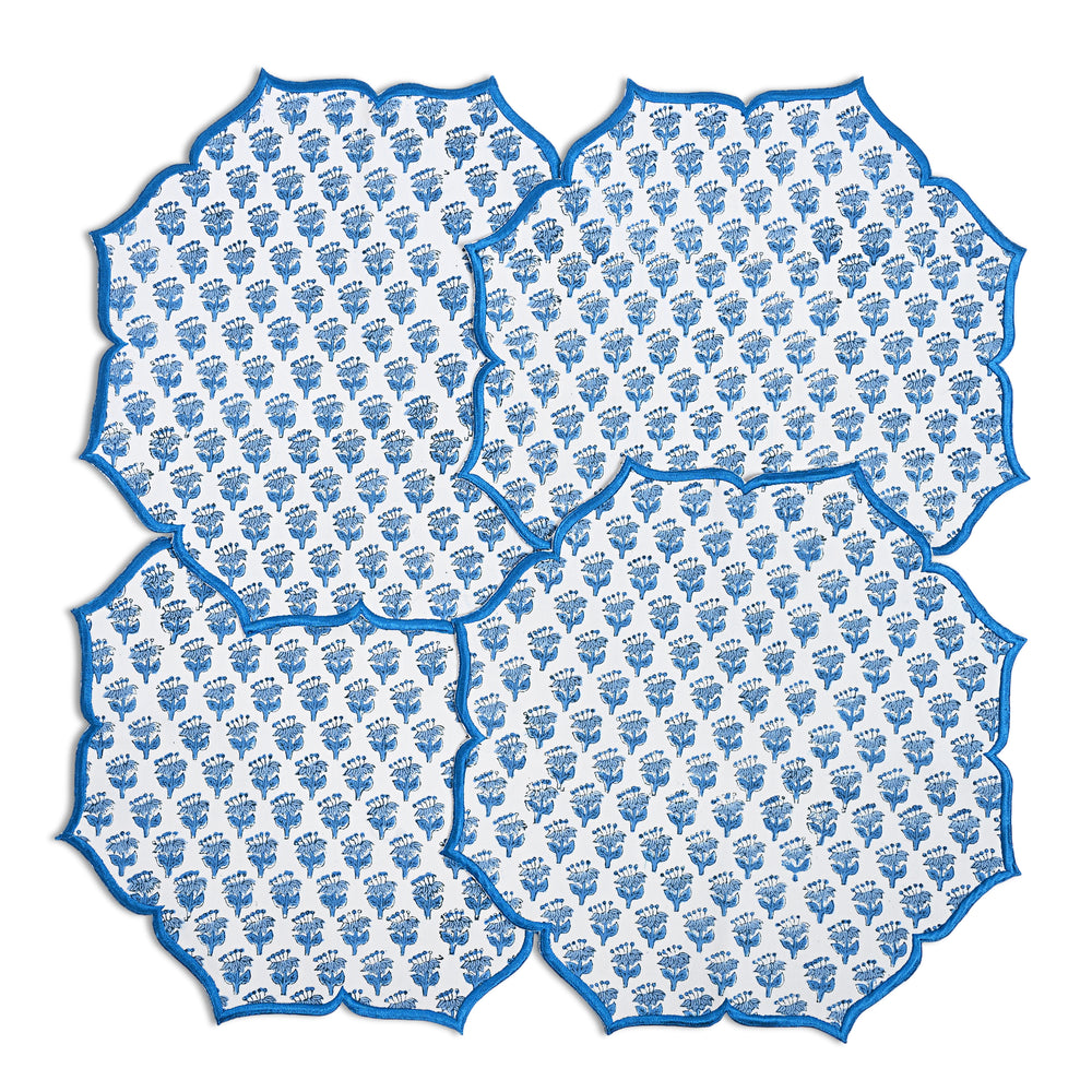 Cool-toned table setting featuring apatite blue placemat