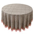 pink and gray floral indian 100% cotton breathable round tablecloth