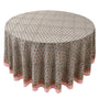 pink and gray floral indian 100% cotton breathable round tablecloth