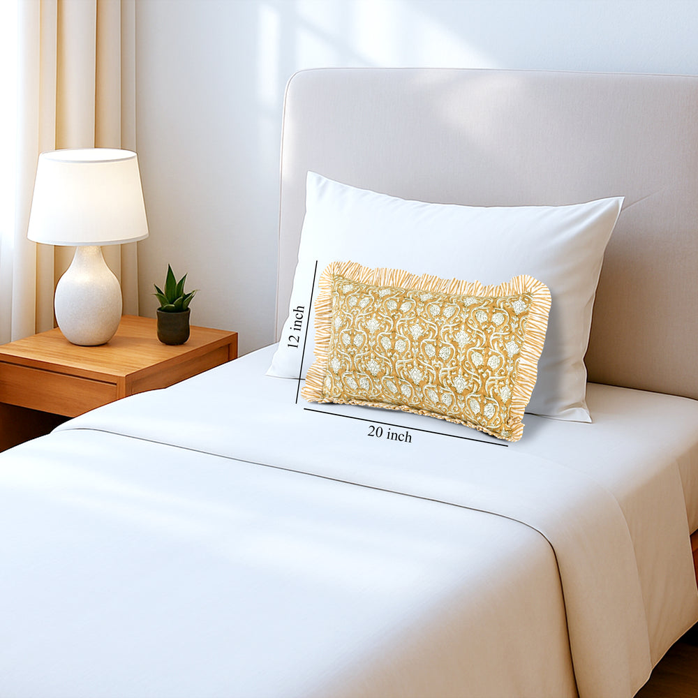Cotton Ruffle Sham Cover - Mustard Regal