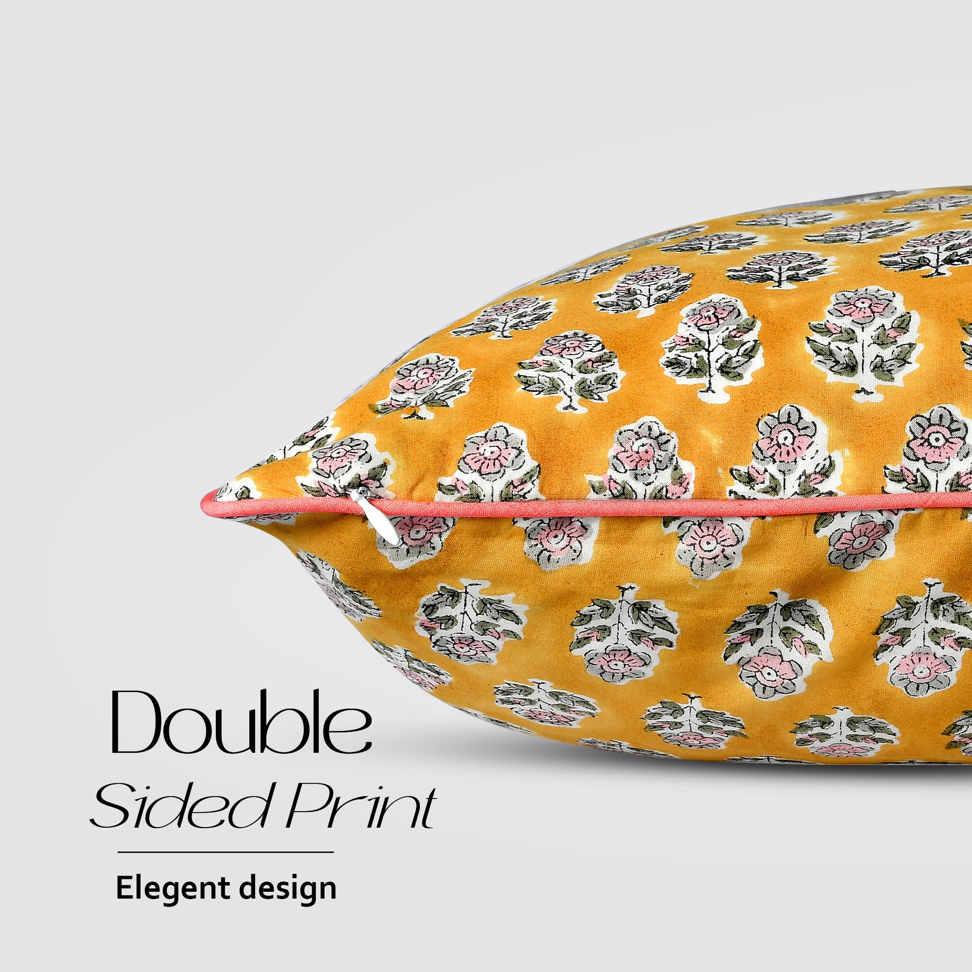 Piping Throw Pillow Covers - Yellow Citrine