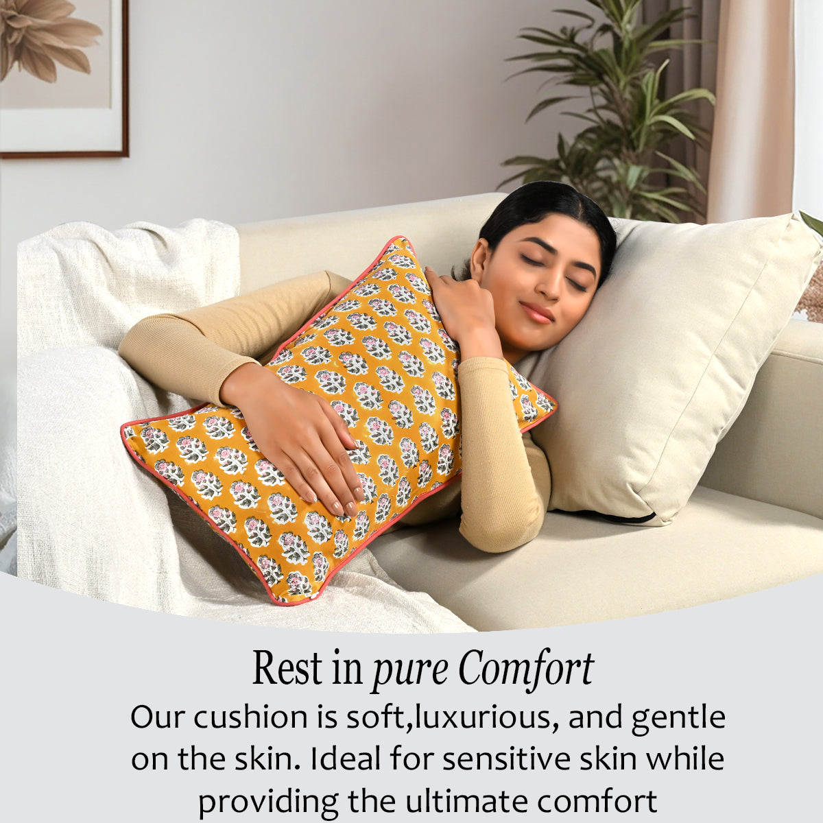 Piping Throw Pillow Covers - Yellow Citrine