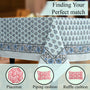 blue floral 100% cotton tablecloth