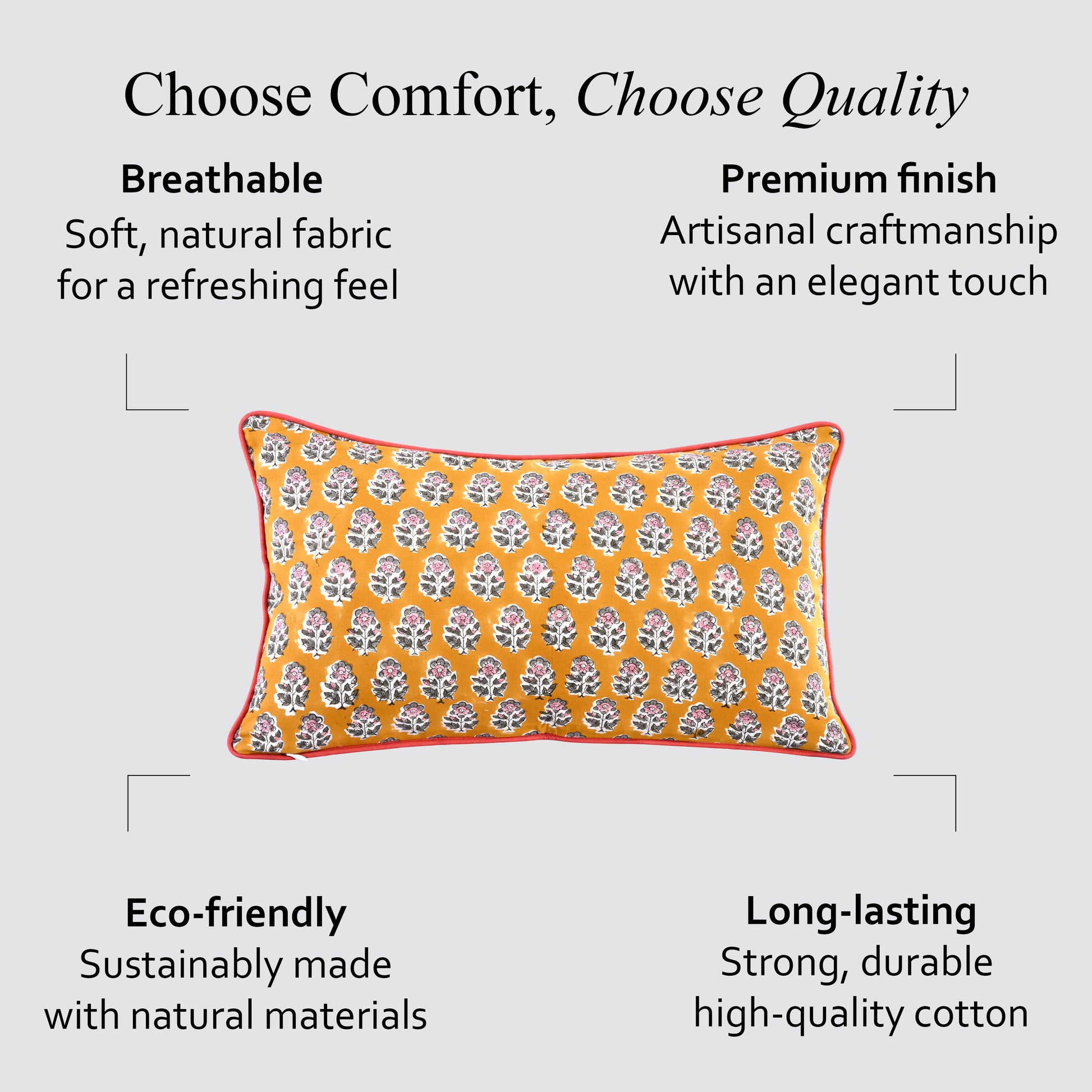 Piping Throw Pillow Covers - Yellow Citrine
