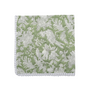 Single flat lay of green and white floral cotton napkin.

