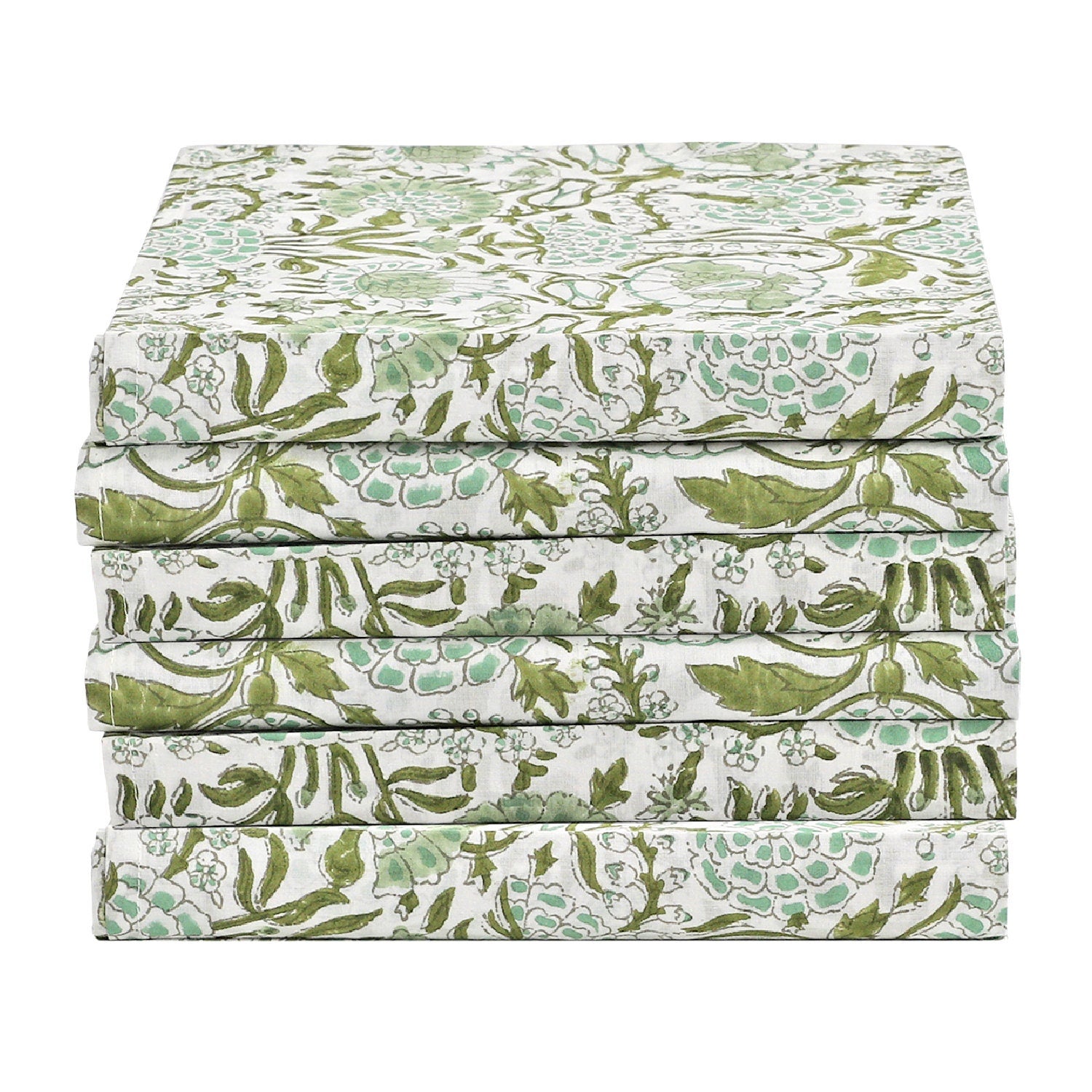 Agate Green Indian Hand Block Printed Napkins with 100% Pure Cotton for Housewarming Wedding Home Event Gardens available in size of 18x18.