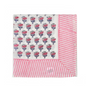 Single flat lay of pink and white floral cotton napkin.


