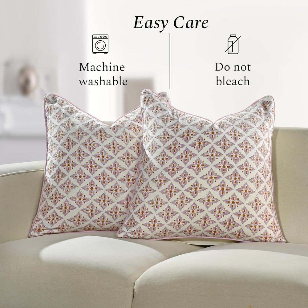 Pipping Pillow Cover - Vintage Damask Rose