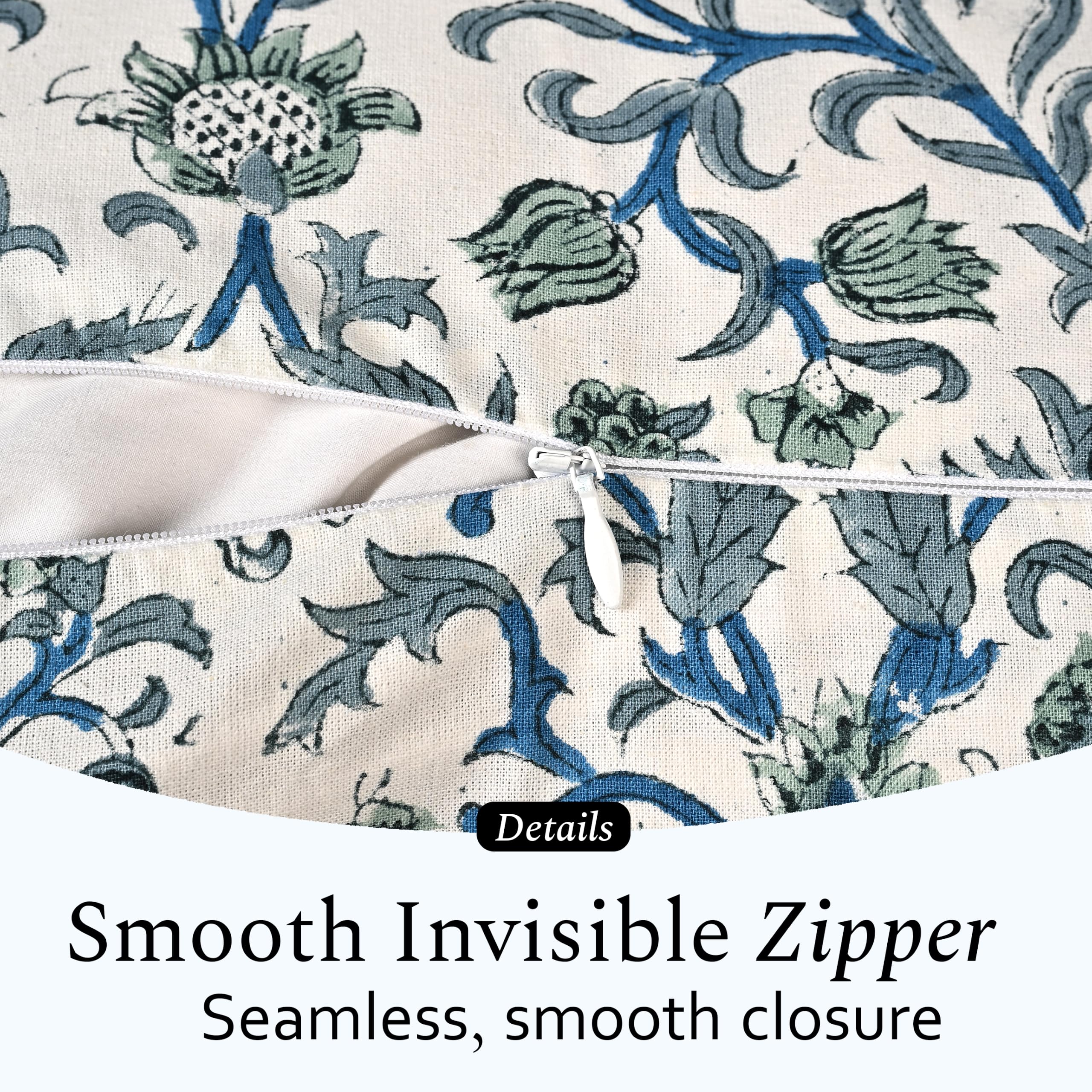 Scalloped Throw Pillow Covers - Ocean Vine