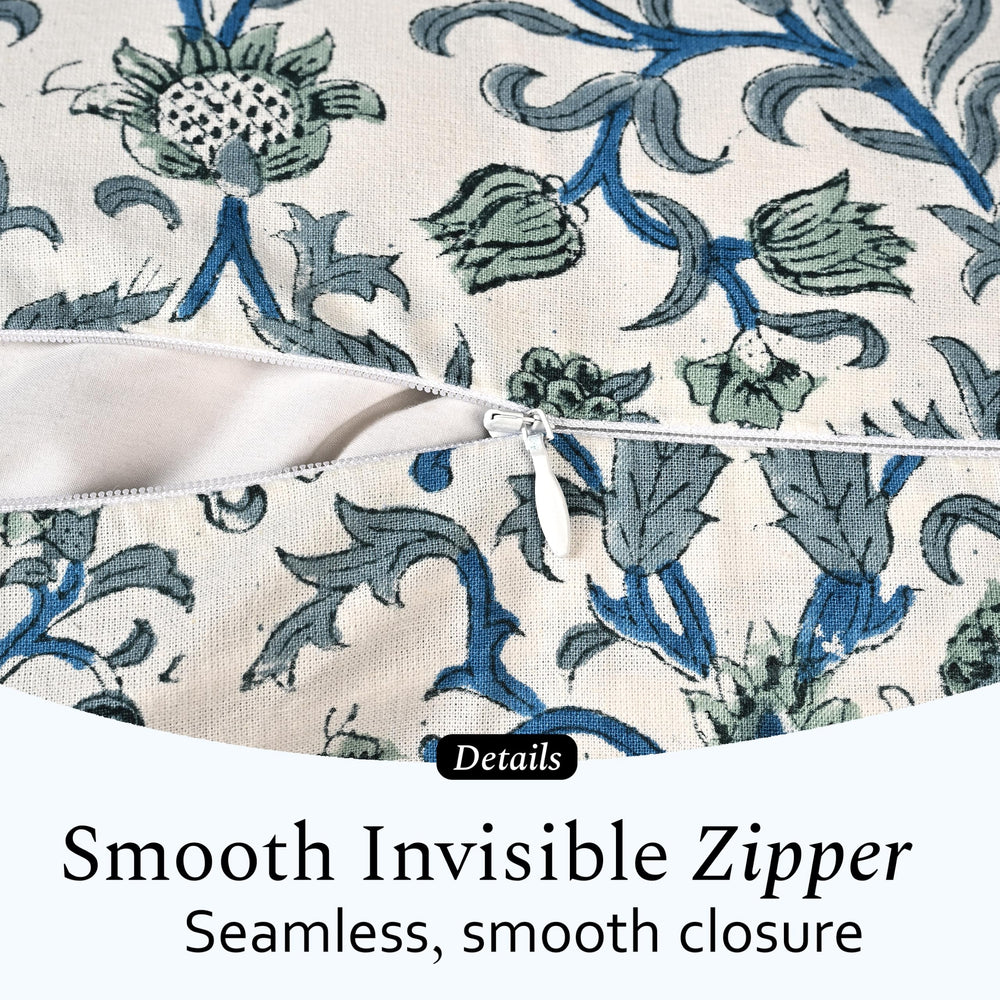Scalloped Throw Pillow Covers - Ocean Vine