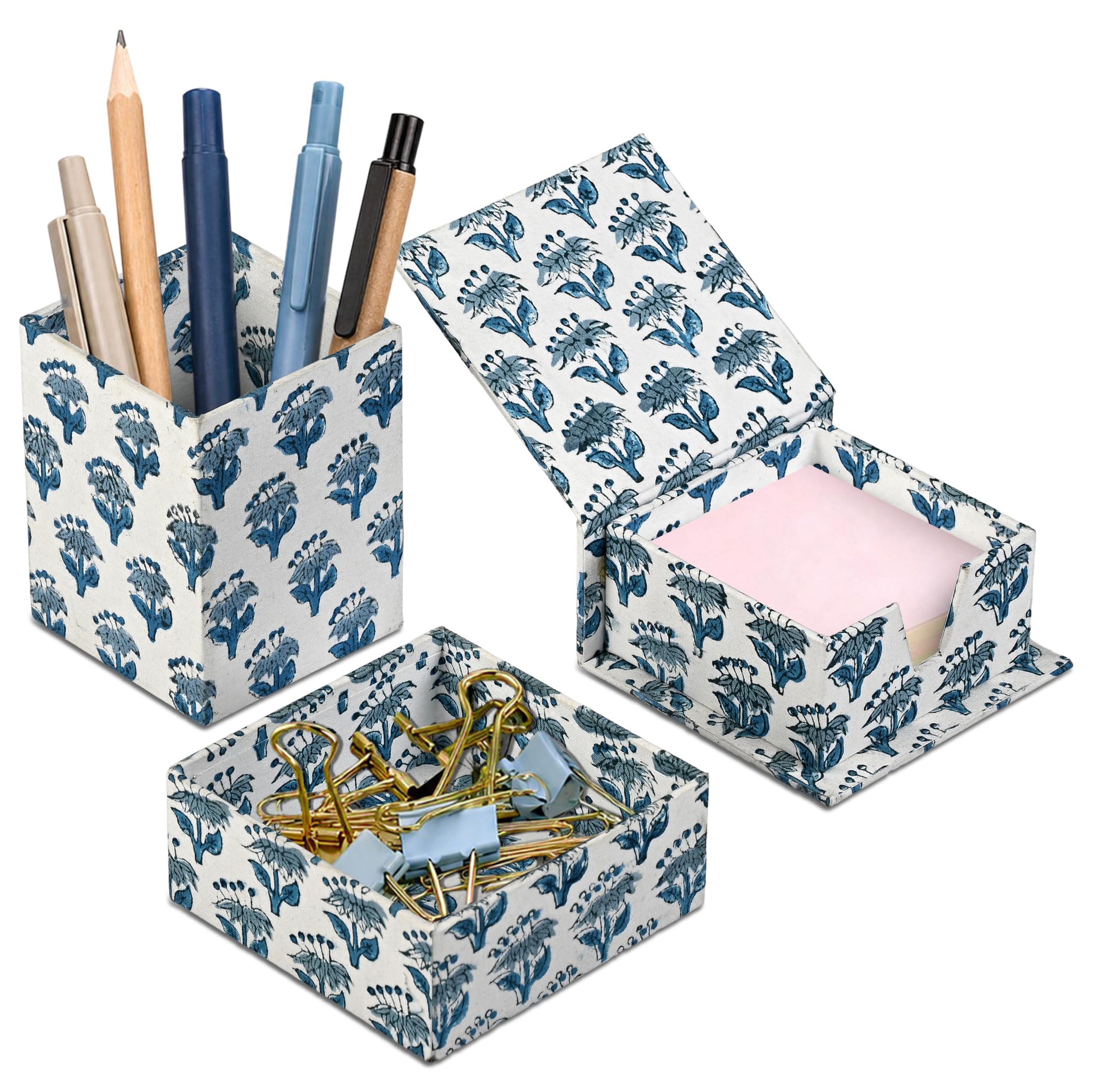 Desk Organizer Set of 3 - Apatite Blue