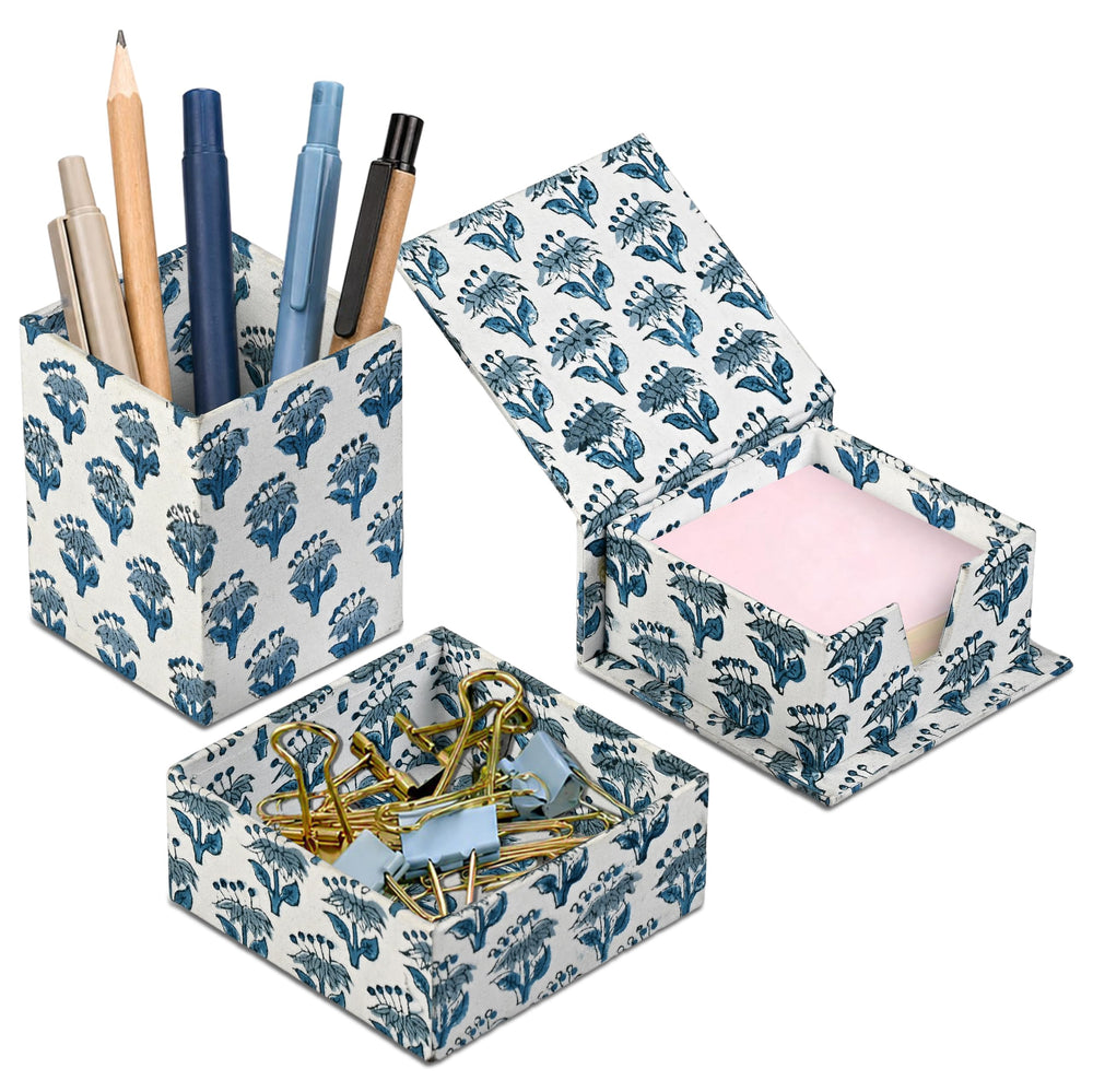 Desk Organizer Set of 3 - Apatite Blue