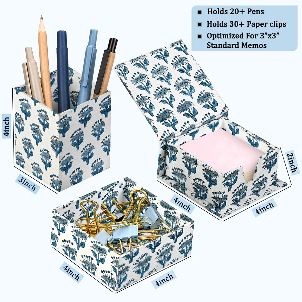 Desk Organizer Set of 3 - Apatite Blue
