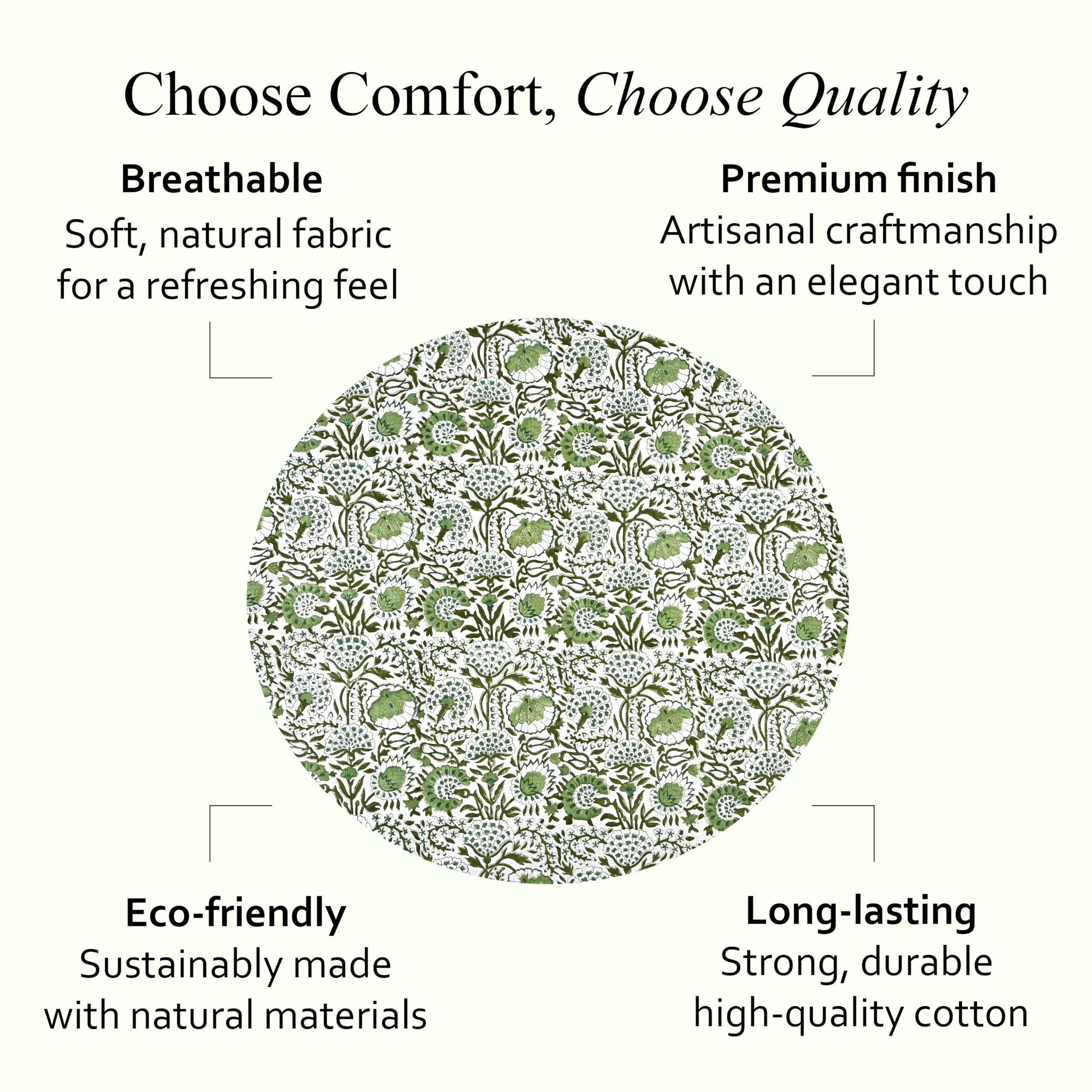 Cotton Ruffle Round Tablecloth - Agate Green