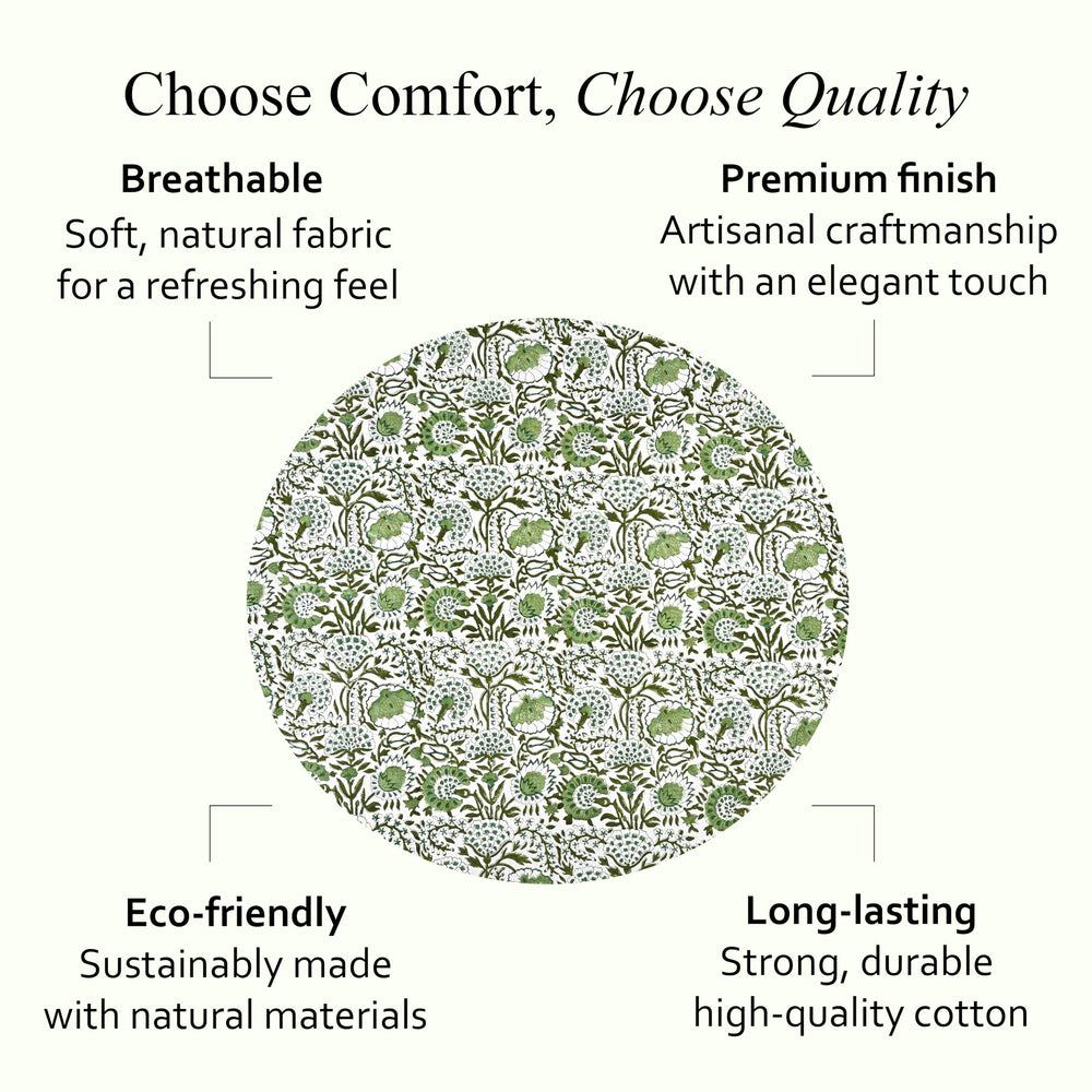 Cotton Ruffle Round Tablecloth - Agate Green