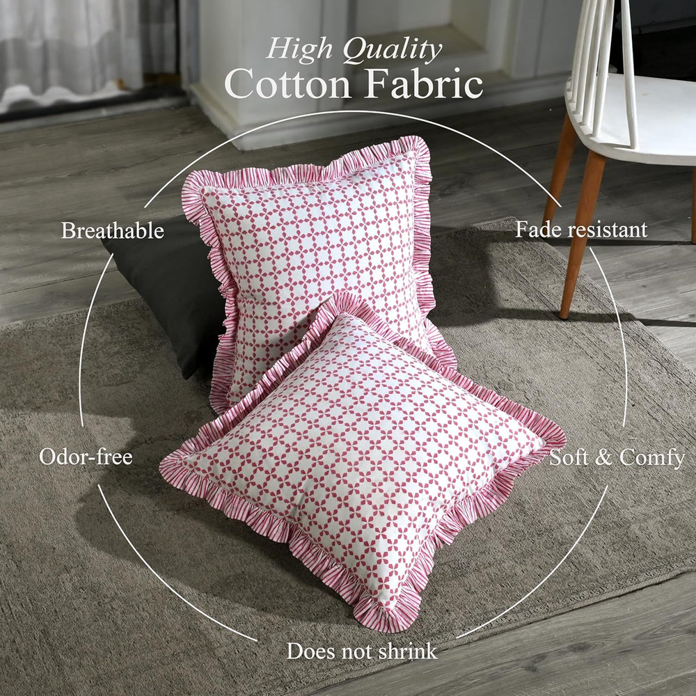 Ruffle Pillow Cover - Magenta Pink