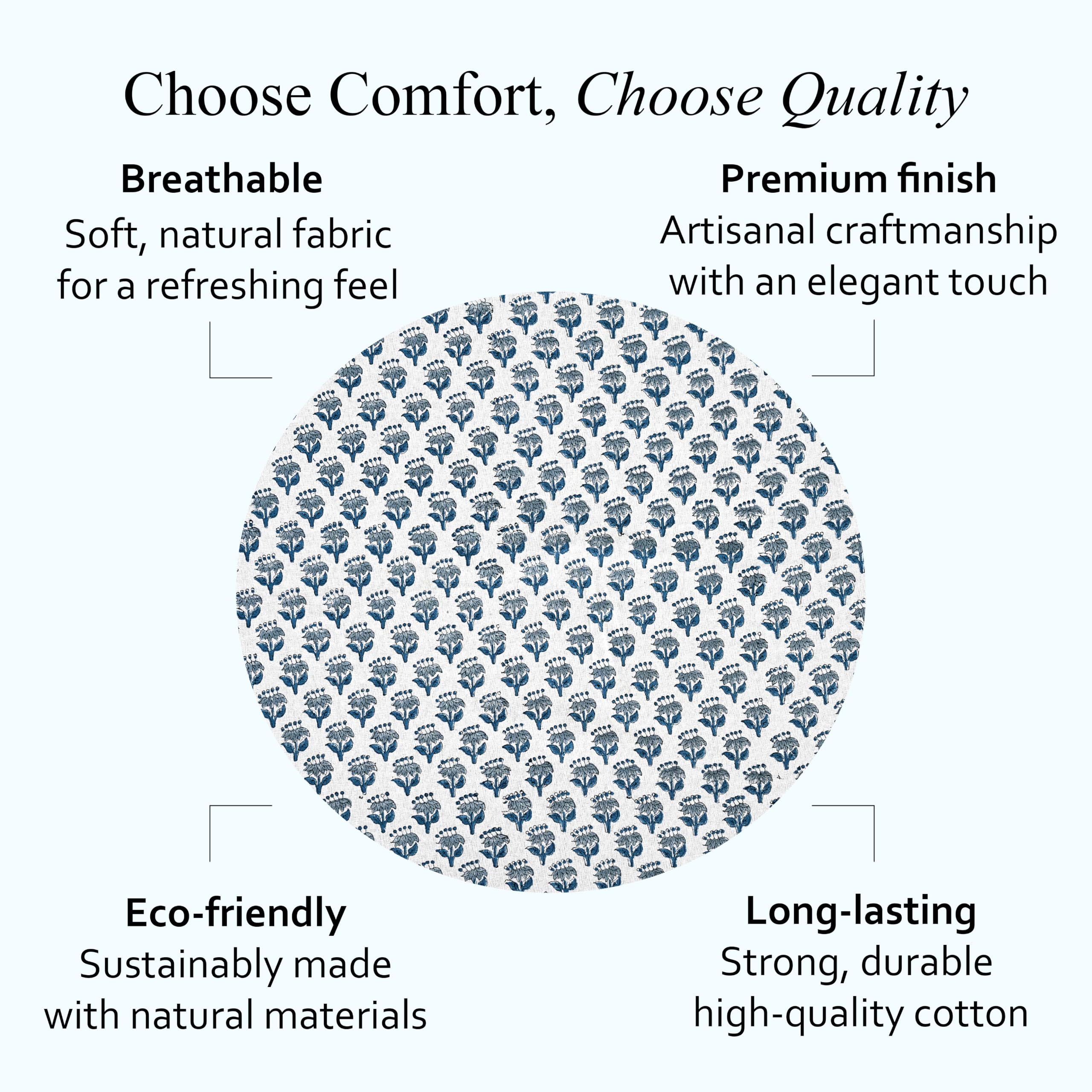 Cotton Ruffle Round Tablecloth - Apatite Blue