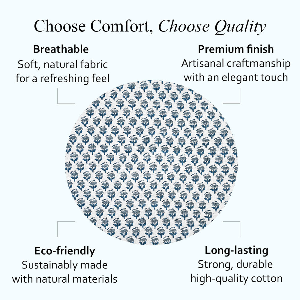 Cotton Ruffle Round Tablecloth - Apatite Blue