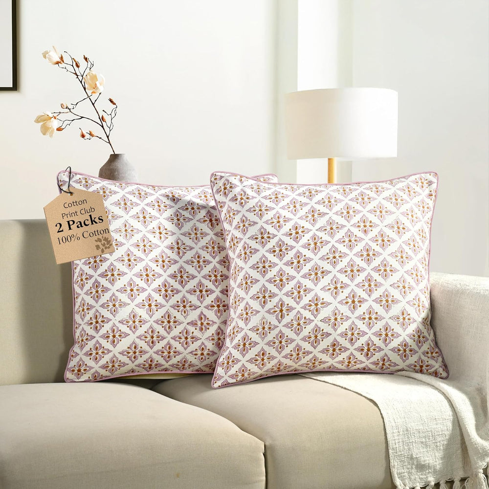 Pipping Pillow Cover - Vintage Damask Rose