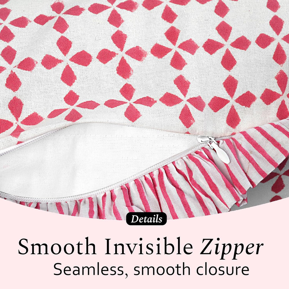 Ruffle Pillow Cover - Magenta Pink