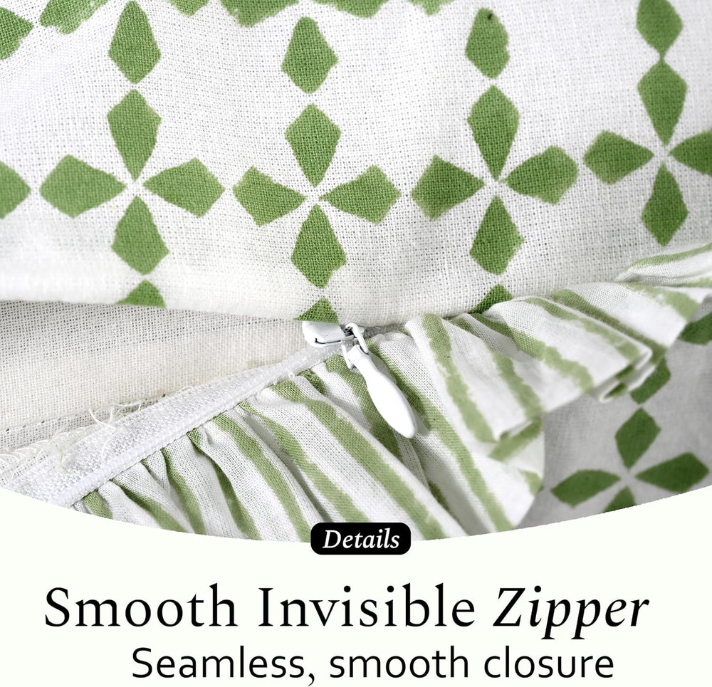 Ruffle Pillow Cover - Kelly Green