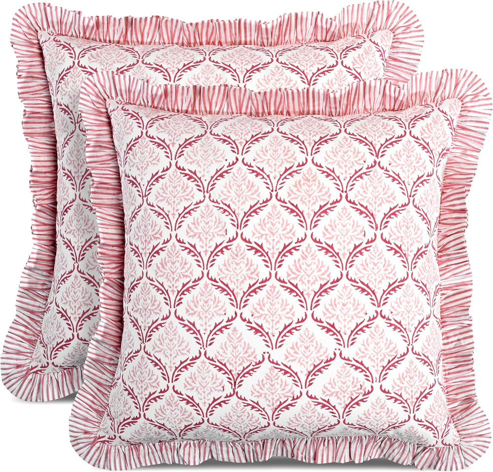 Ruffle Pillow Cover - Blush Rose