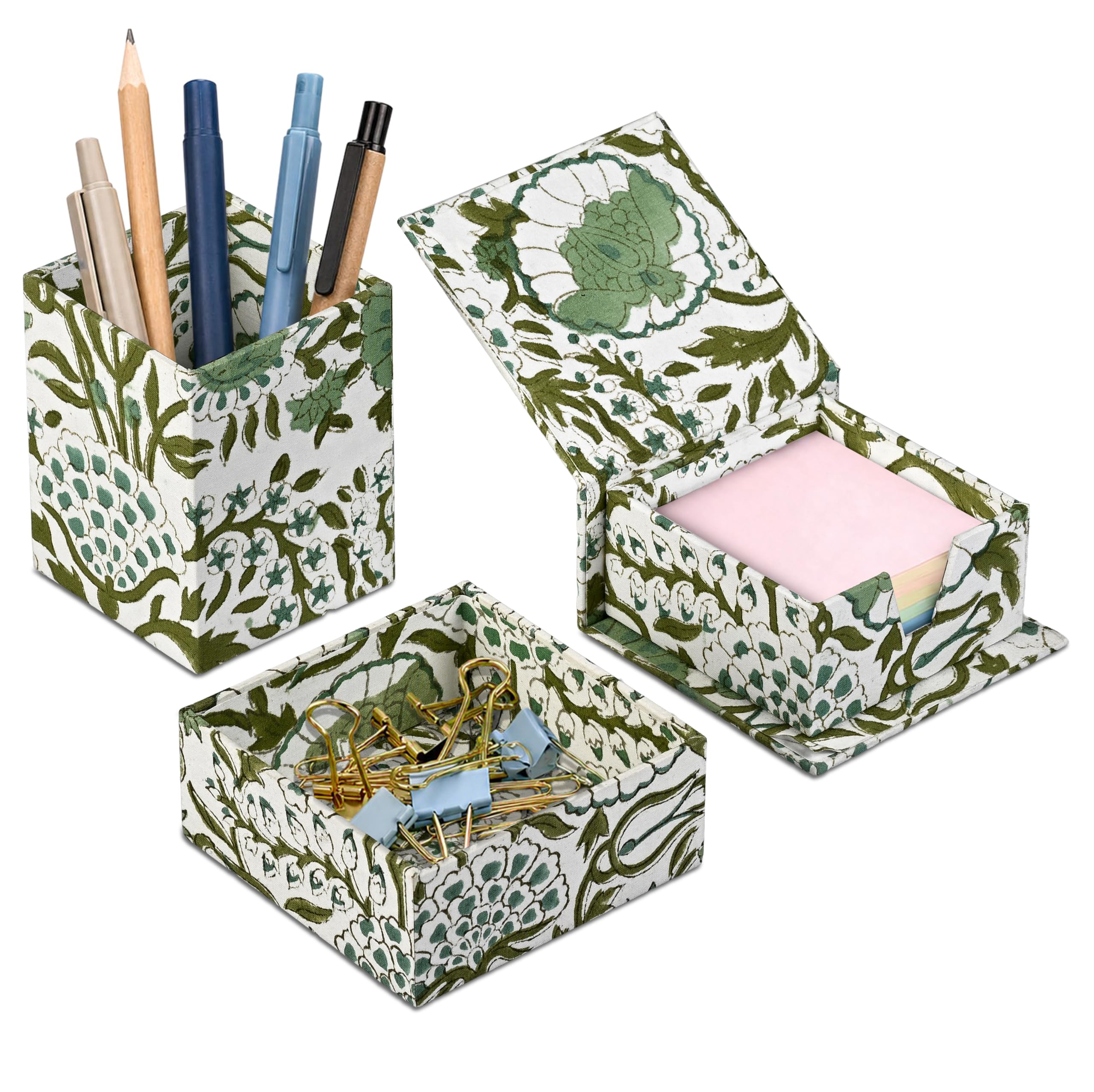 Desk Organizer Set of 3 - Agate Green