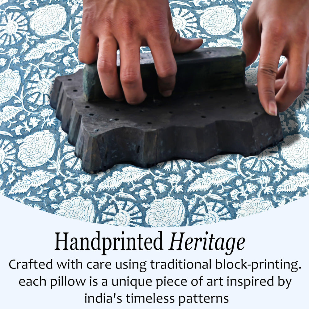 Scalloped Throw Pillow Covers - Blue Meadow