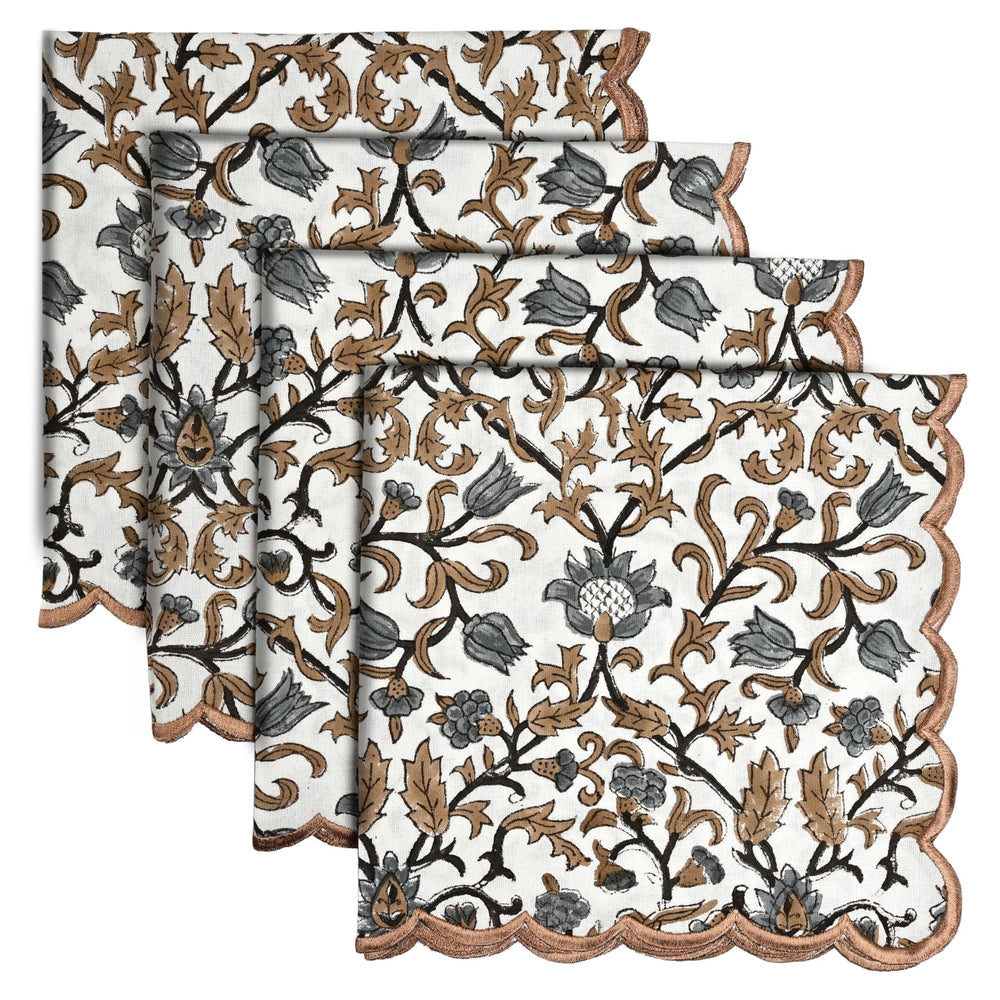Cotton Embroidery Napkins - Autumn Vine