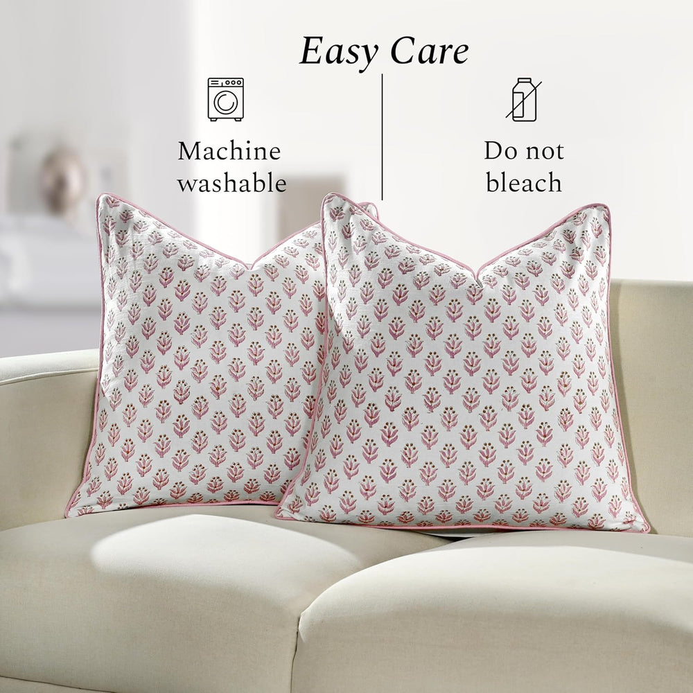 Pipping Pillow Cover - Cottage Mauve Bloom