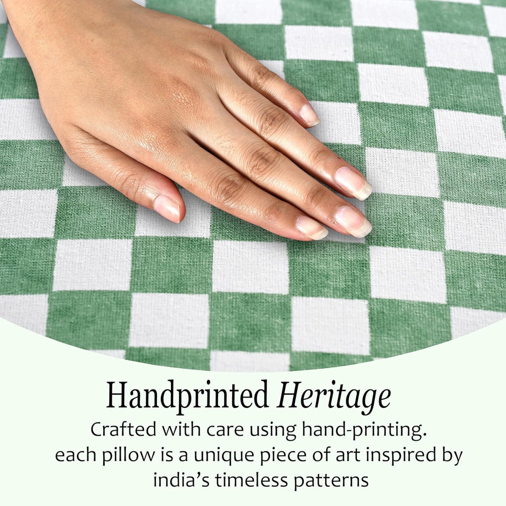 Ruffle Pillow Cover - Hunter Green Gingham