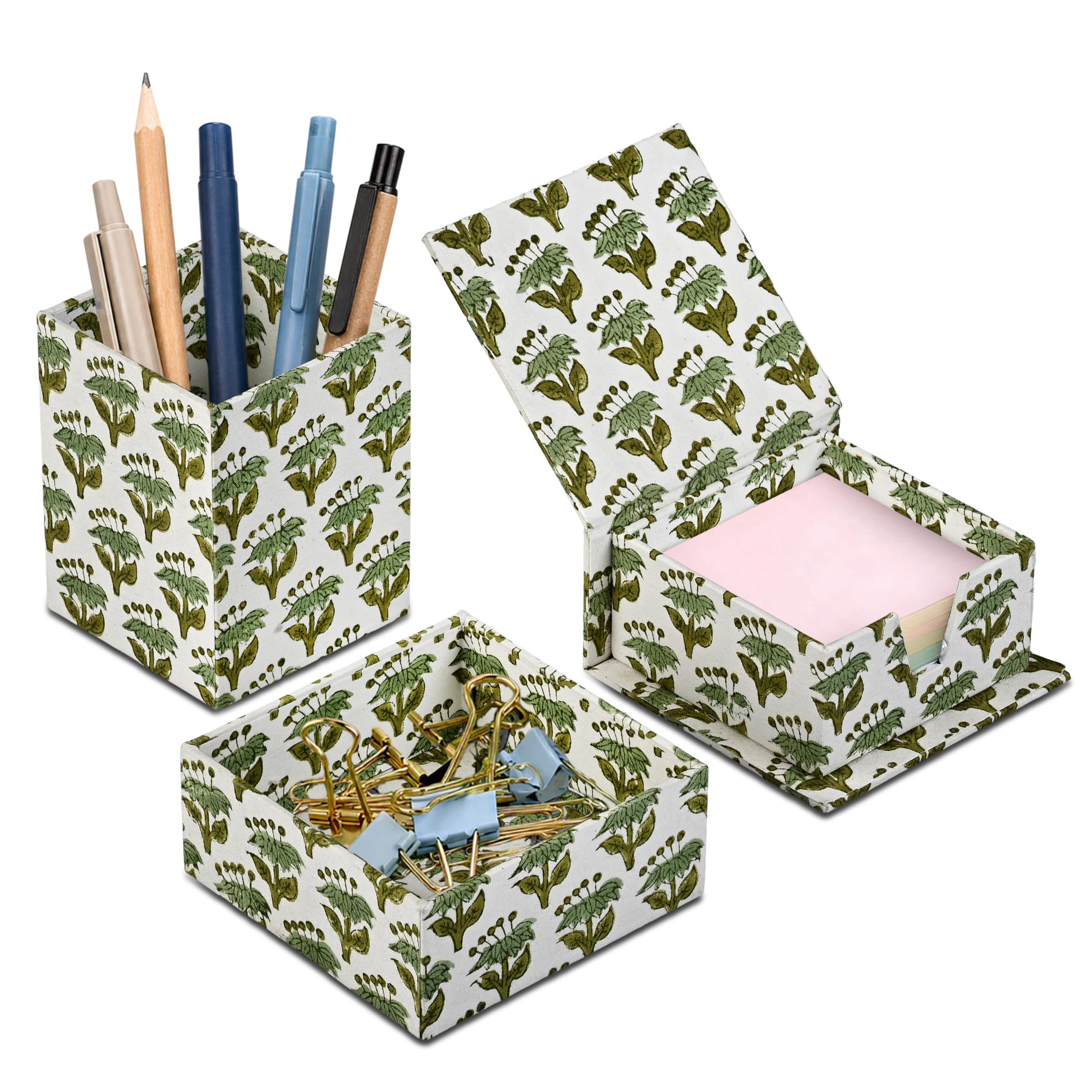 Desk Organizer Set of 3 - Emerald Green