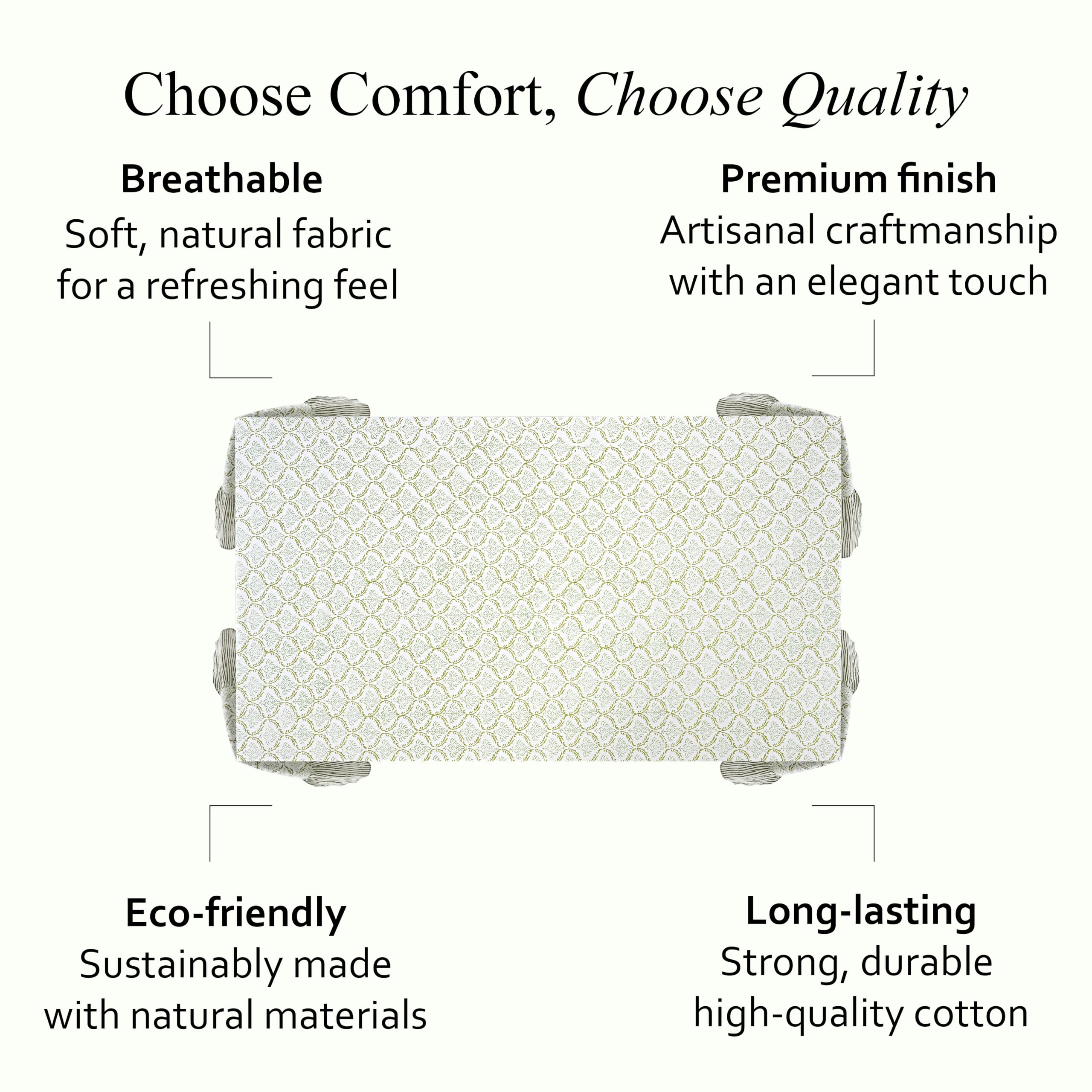Cotton Ruffle Tablecloth - Fern Regal