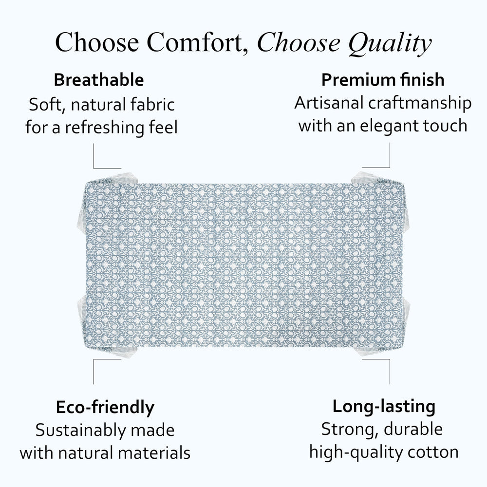 Cotton Ruffle Tablecloth - Azure Regal