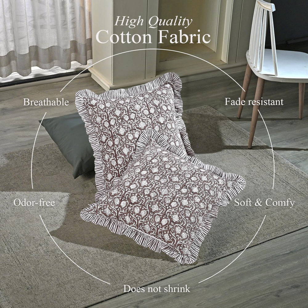 Ruffle Pillow Cover - Mocha Regal