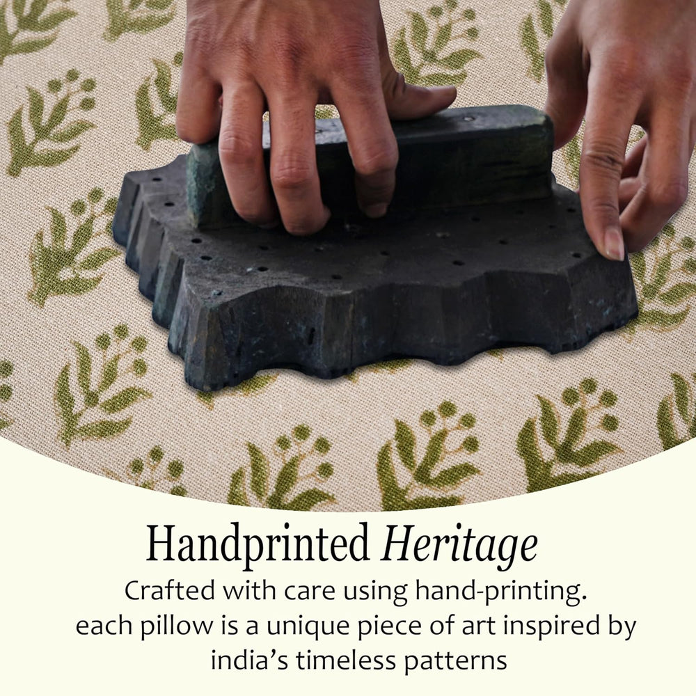 Pipping Pillow Cover - Earty Boho Vine