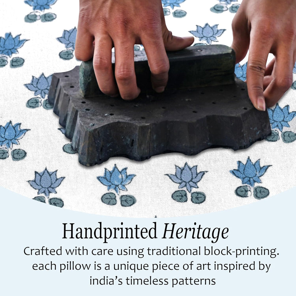 Ruffle Pillow Cover - Arctic Blue