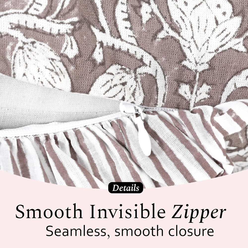 Ruffle Pillow Cover - Mocha Regal