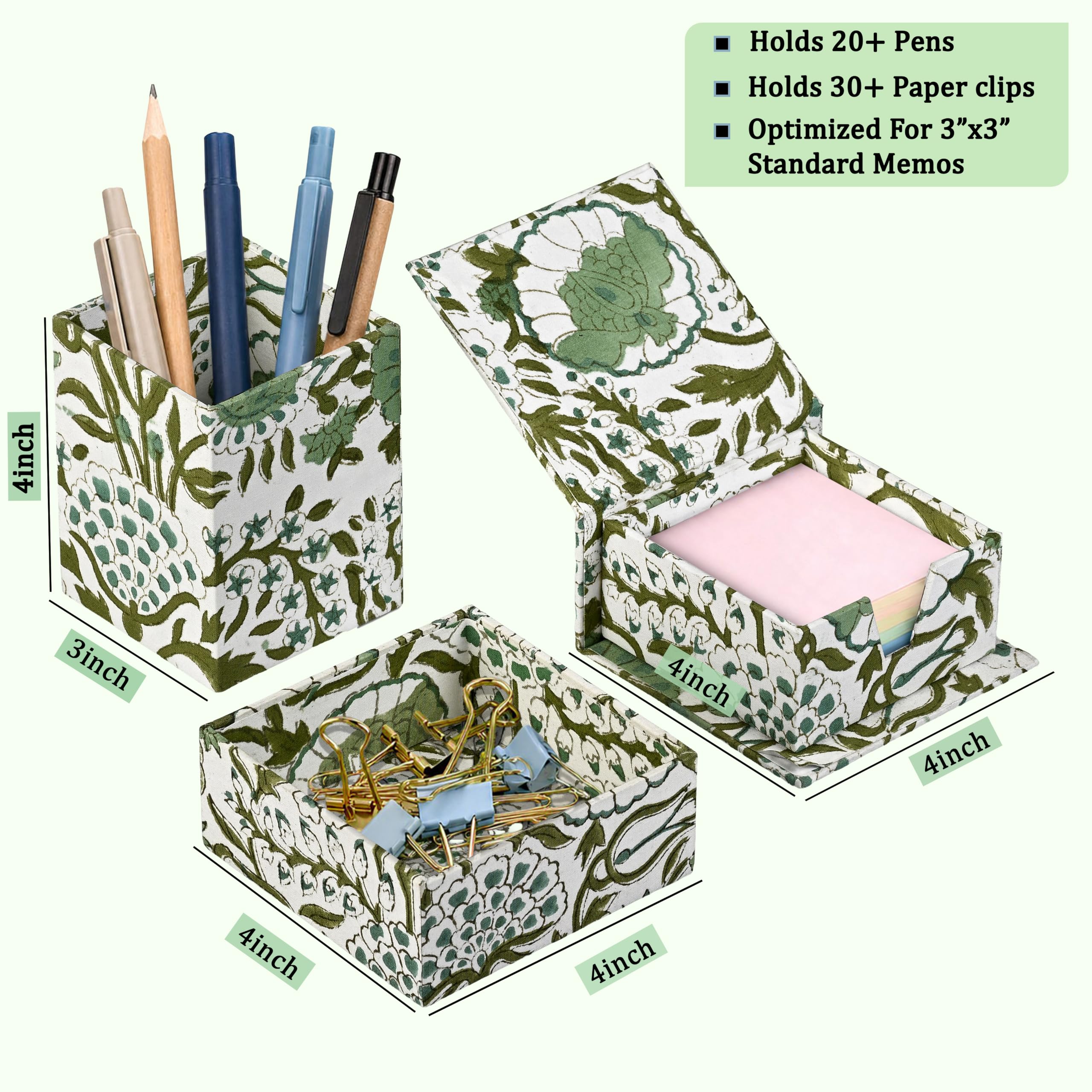 Desk Organizer Set of 3 - Agate Green