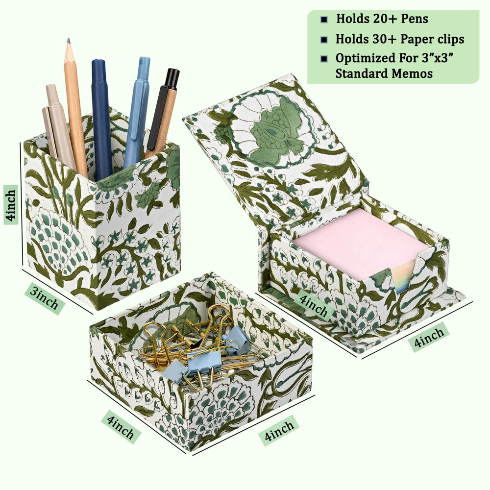 Desk Organizer Set of 3 - Agate Green